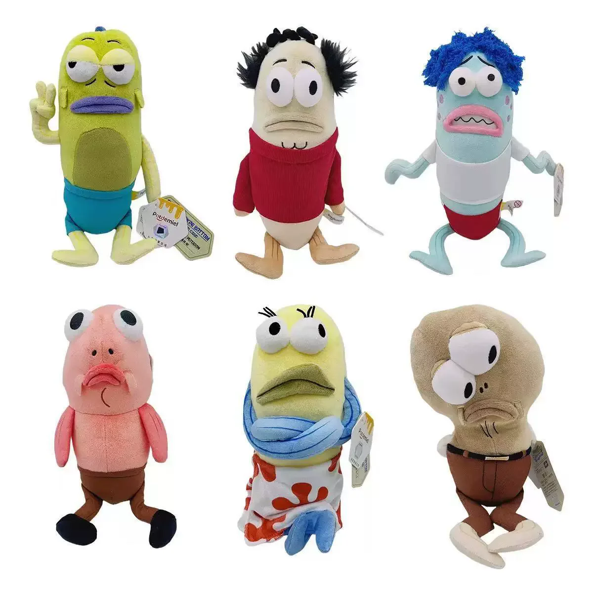 Potdemiel SpongeBob SquarePants Bikini Bottom Passerby Mermaid Series Doll Cute Decorative Figure Children's Toy Birthday Gift