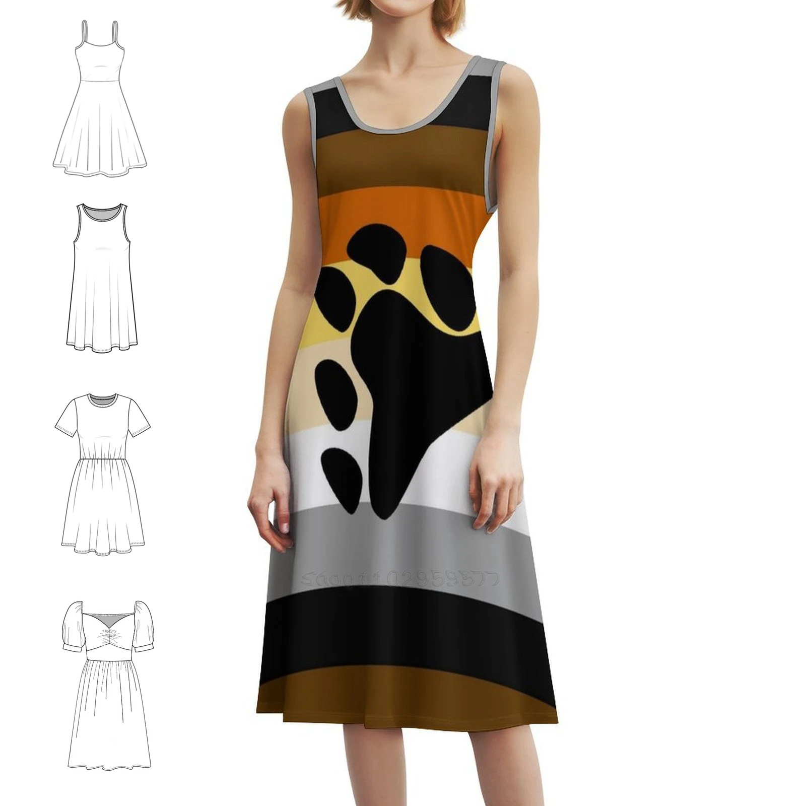 Bear Pride Flag Floral Smock Dress For Women Spring Summer Casual Dress For Party Bear Bear Pride Bear Flag Bear Banner Woman #1