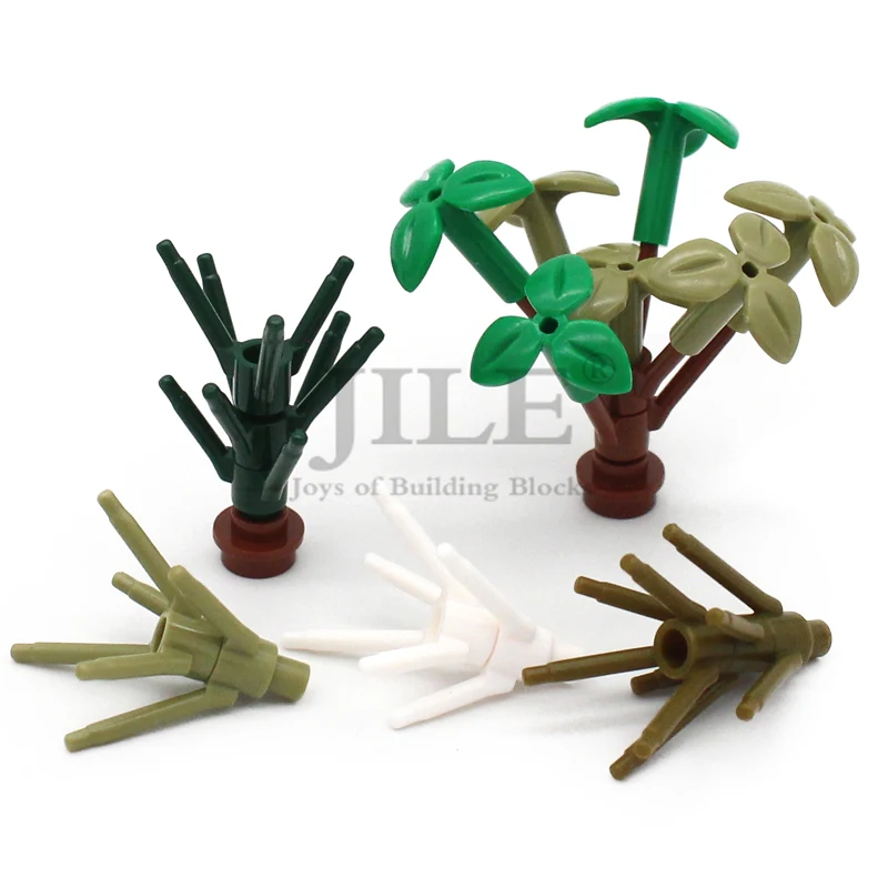 

200pcs Moc 24855 Plant Flower Stem with Stud and 3 Stems DIY Building Blocks Bricks Compatible Grass Forest Jungle Garden Toys