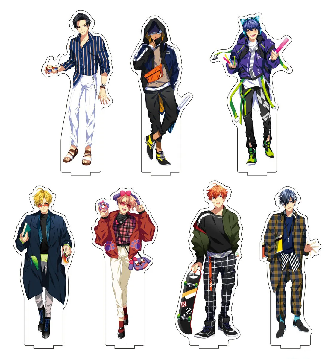 

Loen Anime Store Obey Me!Lucifer Mammon Leviathan Satan Asmodeus Acrylic HD Characters Stand Desktop Decor Charm Gifts About15cm