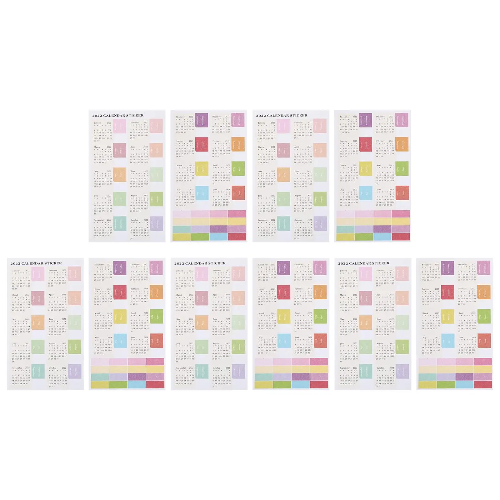 

10 Pcs Index Sticker Stickers Diary Mini Calendar Monthly for Tab Handbook Planner