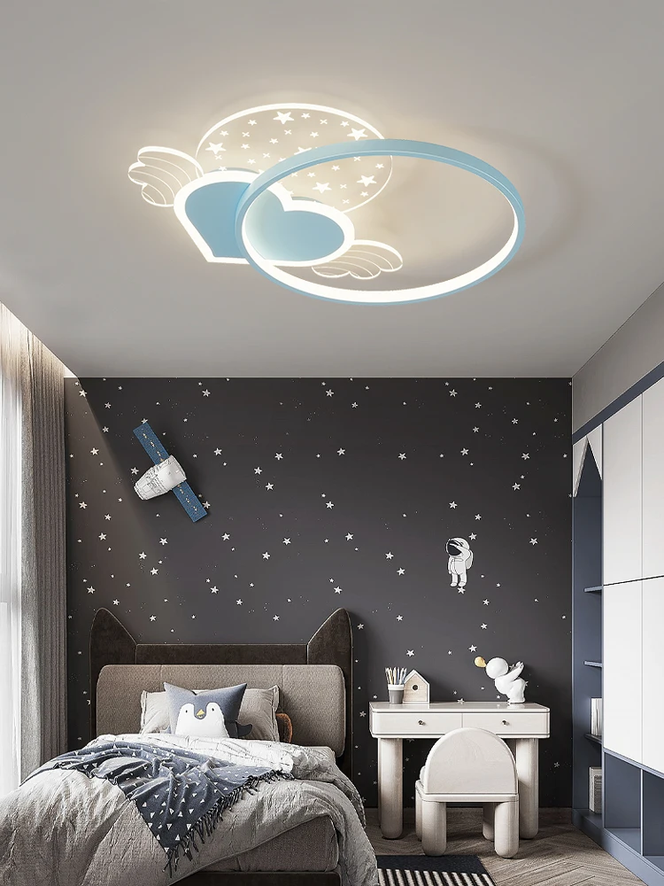 Children's Room Light Warm Romantic Love Pink Girl Bedroom Light Girl Star Moon Light Simple and Modern