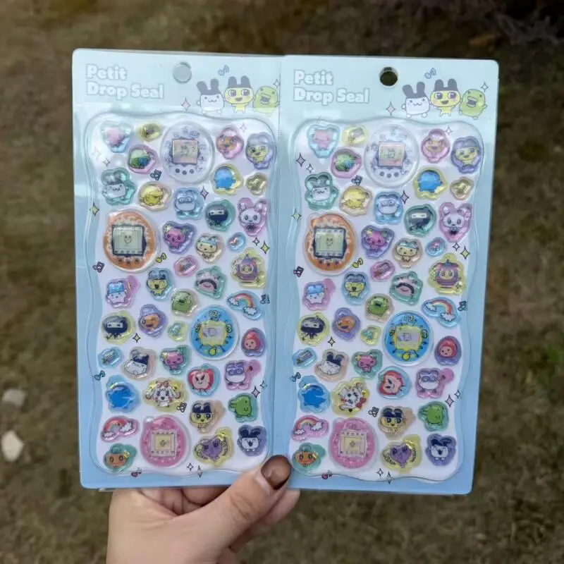 

Милые мультяшные кристаллические наклейки Kawaii Tamagotchi, милые желейные лазерные объемные 3D-наклейки, новые наклейки-игрушки, подарок на день рождения для девочек