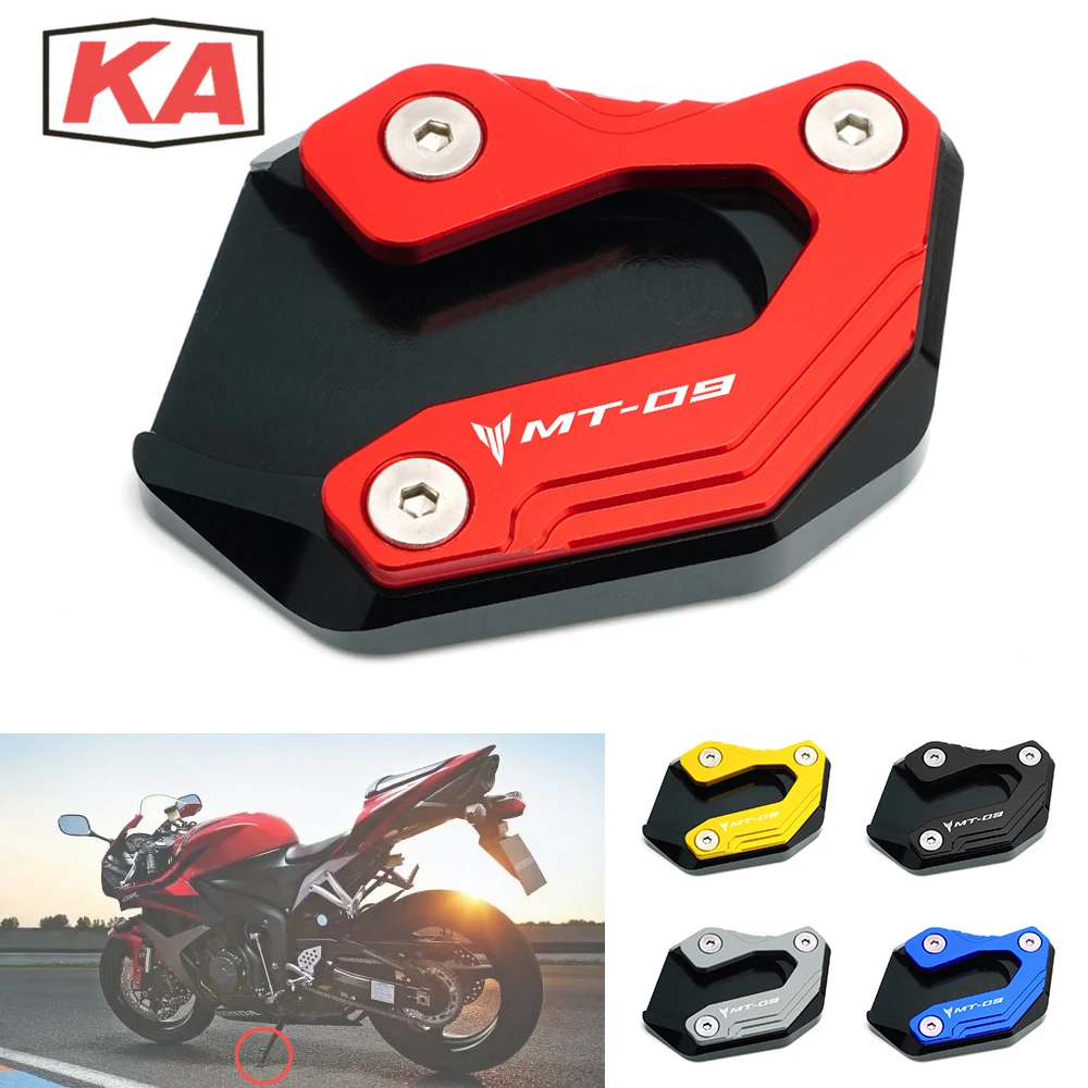 

For Yamaha Mt09 Mt 09 2014-2023 2024 CNC Motorbike Foot Kickstand Enlarger Side Stand Enlargr Extention Pad Plate Support Parts