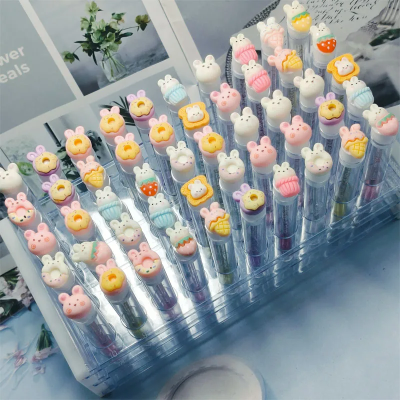 50-個漫画ウサギまつげブラシ防塵クリスタルまつげブラシポータブルまつげマスカラまつげエクステンションツール