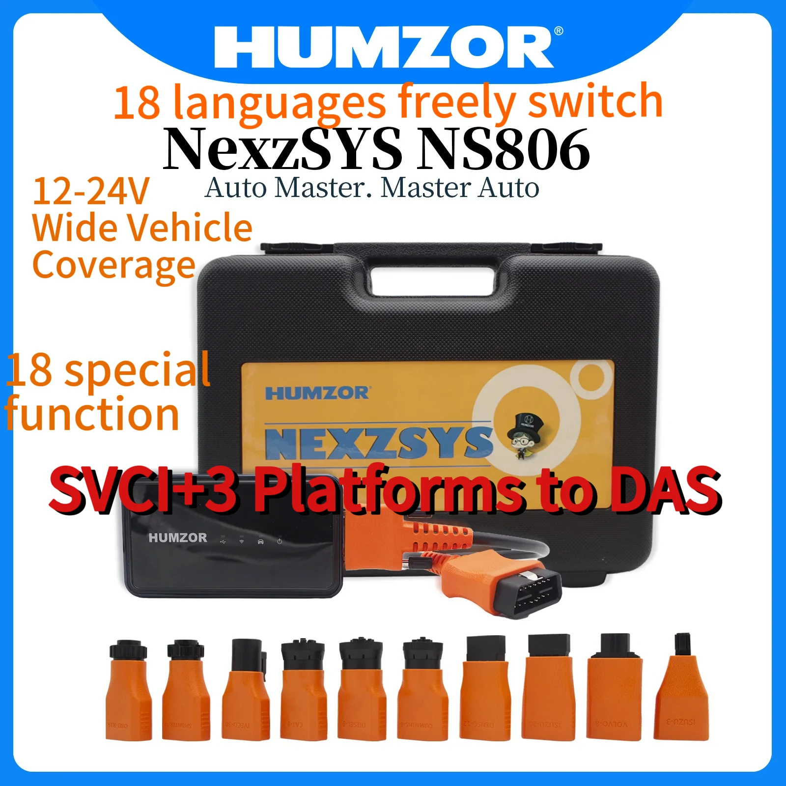 HUMZOR NexzSYS NS806 Truck Diagnostic Tool Support Windows System 18 Special Functions