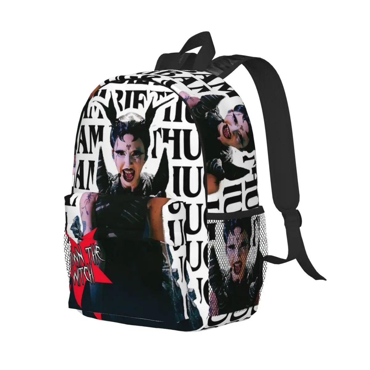

Bambie Thug Crown The Witch Eurovision Backpack Student Boys Girls BookBag Children School Bag Laptop Shoulder Bag for Men Women
