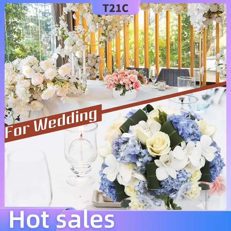 

T21C 6 Pcs Acrylic Floral Centerpiece For Dining Table Decorations Wedding Round Flower Vase 12 Holes Centerpiece Vases