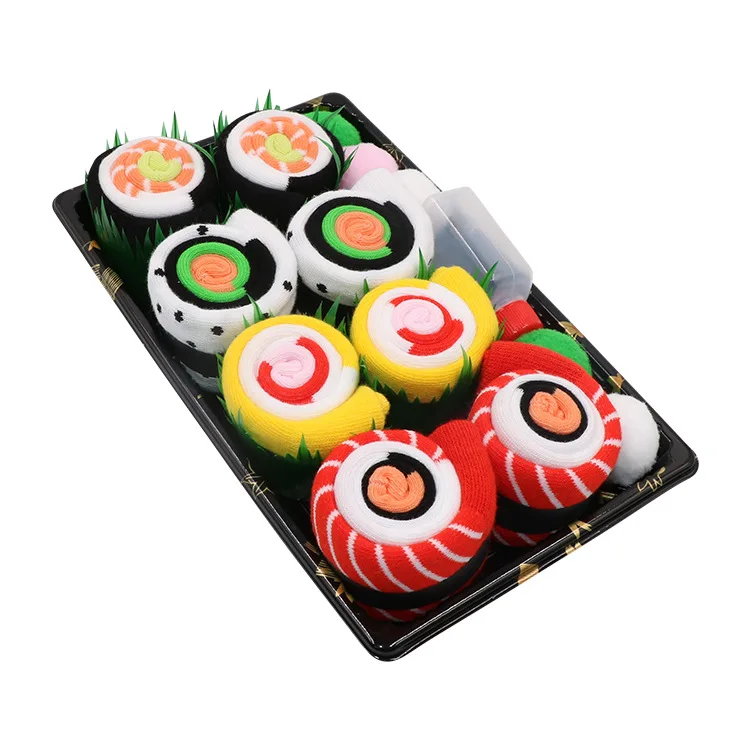 Uomini e donne creativi Gourmet Sushi calzini di cotone moda cartone animato selvaggio calzini da basket calzini sportivi confezione regalo