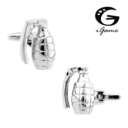 iGame Antitank Grenade Cuff Links Quality Brass Material Silver Color  