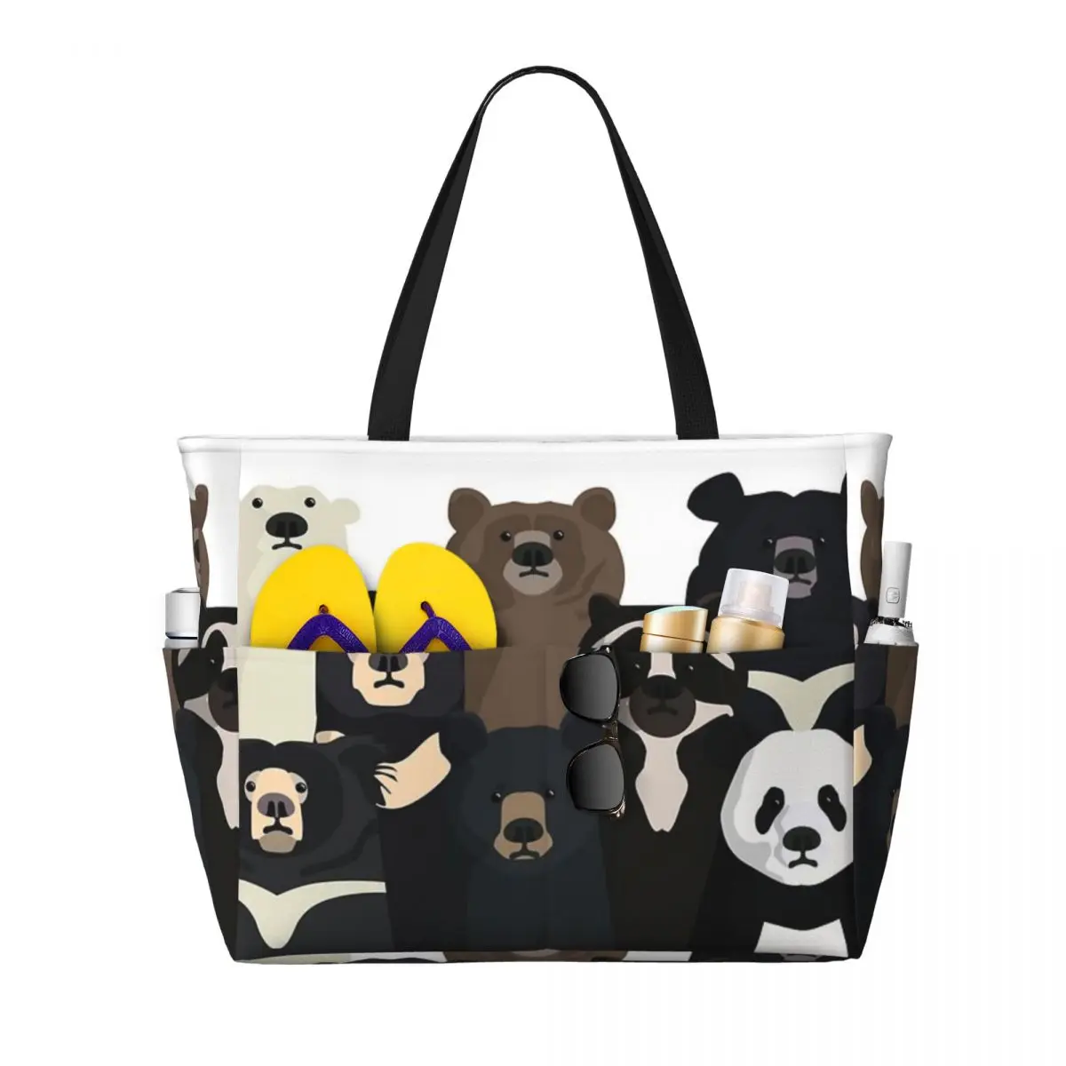 Bears Of The World-Bolso de viaje para la playa, bolsa de mano de gran capacidad, bolso de hombro diario, patrón multiestilo, a la moda