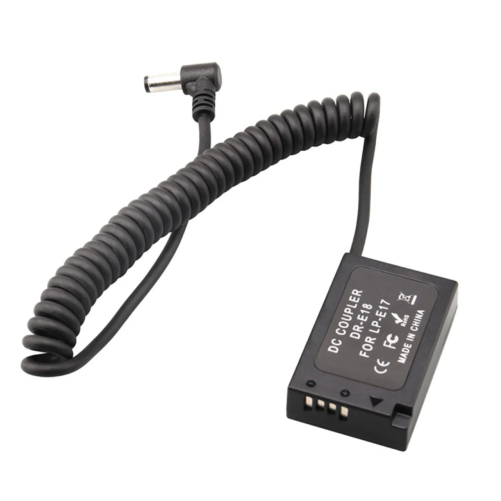 1Pc Decoded LP-E17 Dummy Battery with DC Male Spring Cable DC Coupler DR-E18 For Canon 77D 800D 200D R8 Camera Accessories