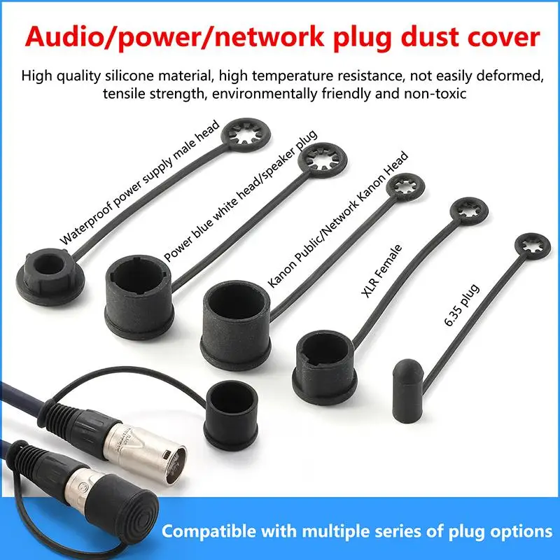 【xxx】 2 pièces de capuchons anti-poussière en silicone pour prises réseau audio XLR 6,35 mm, connecteurs de haut-parleur, capuchons de protection étanches [S14]