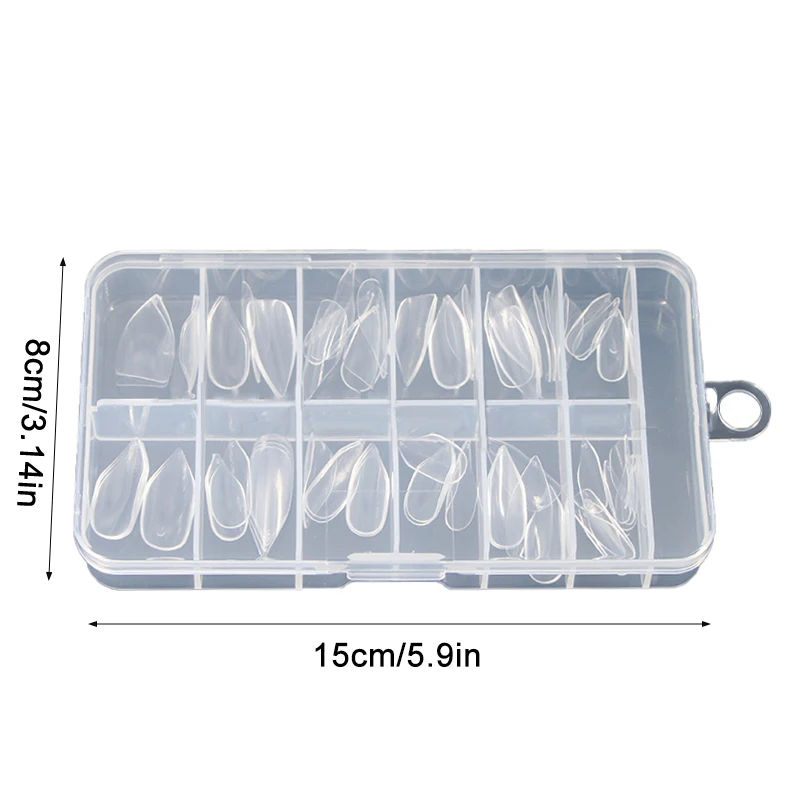 120 قطعة معجون كامل مدبب مسبقًا أطراف أظافر اضغط على وصلات أظافر وهمية طبيعية لا أثر لسرير أظافر صغير 12 مقاسًا في صندوق