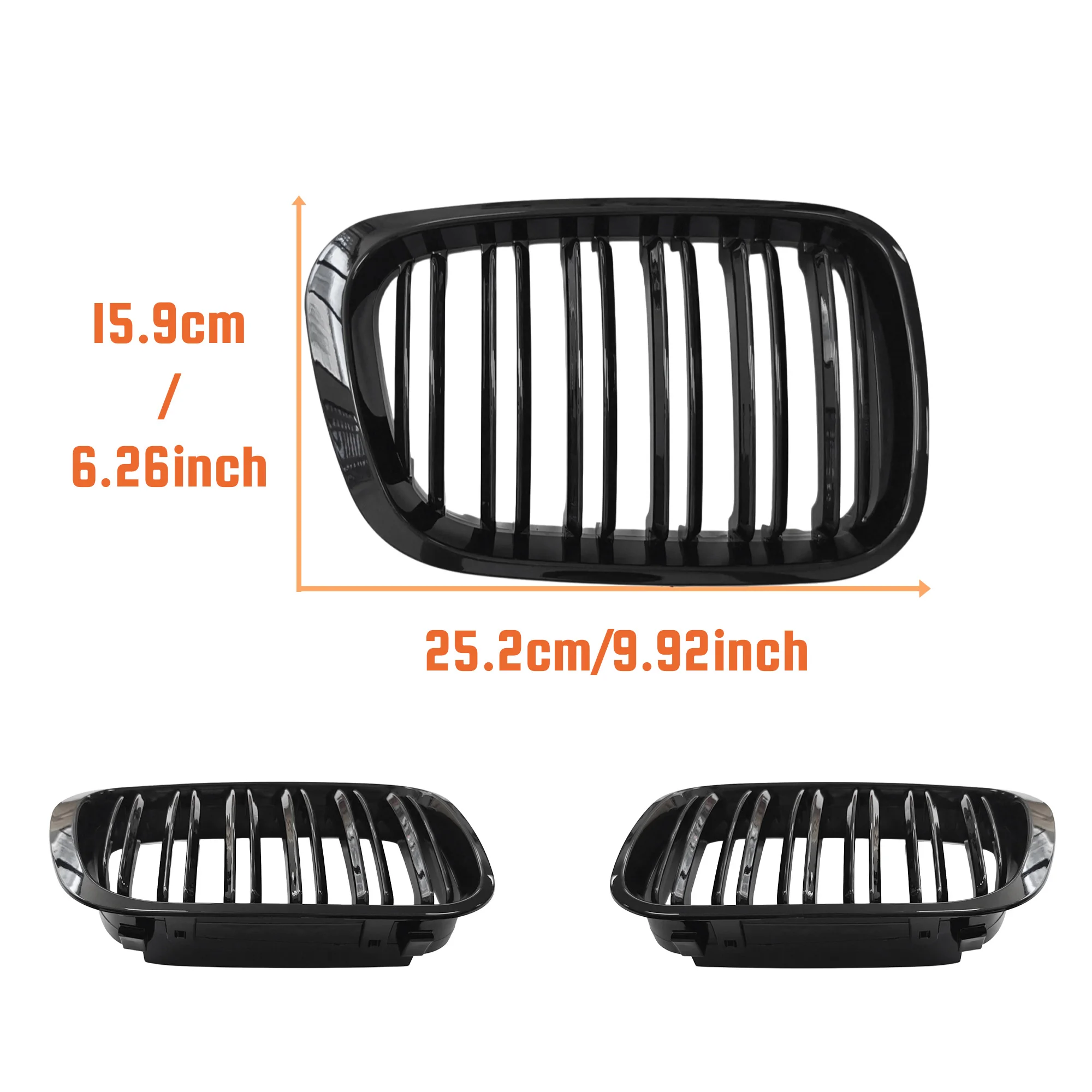 Kidney Grill Front Bumper Grille For BMW 3 Series E46 4-Door 316i 318i 320i 323i 325i 328i 330i 1998 1999 2000 2001 Pre-Facelift