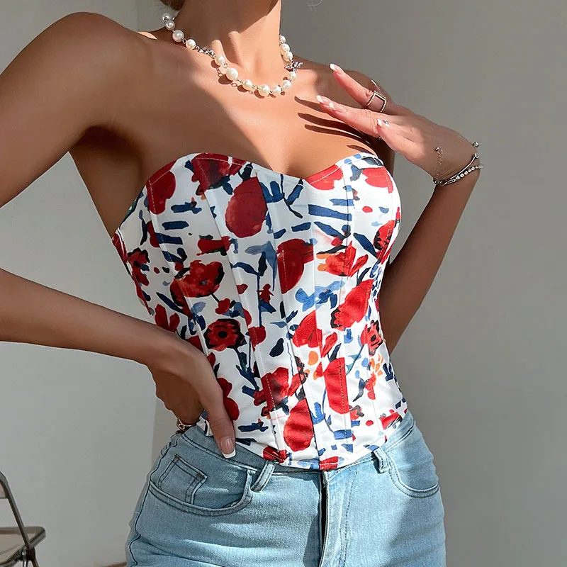 Sexy Corsets Women Shaper Underbust Body Woman Clothes Casual Bustier Ladies Crop Tops Lingerie Strapless Tanks