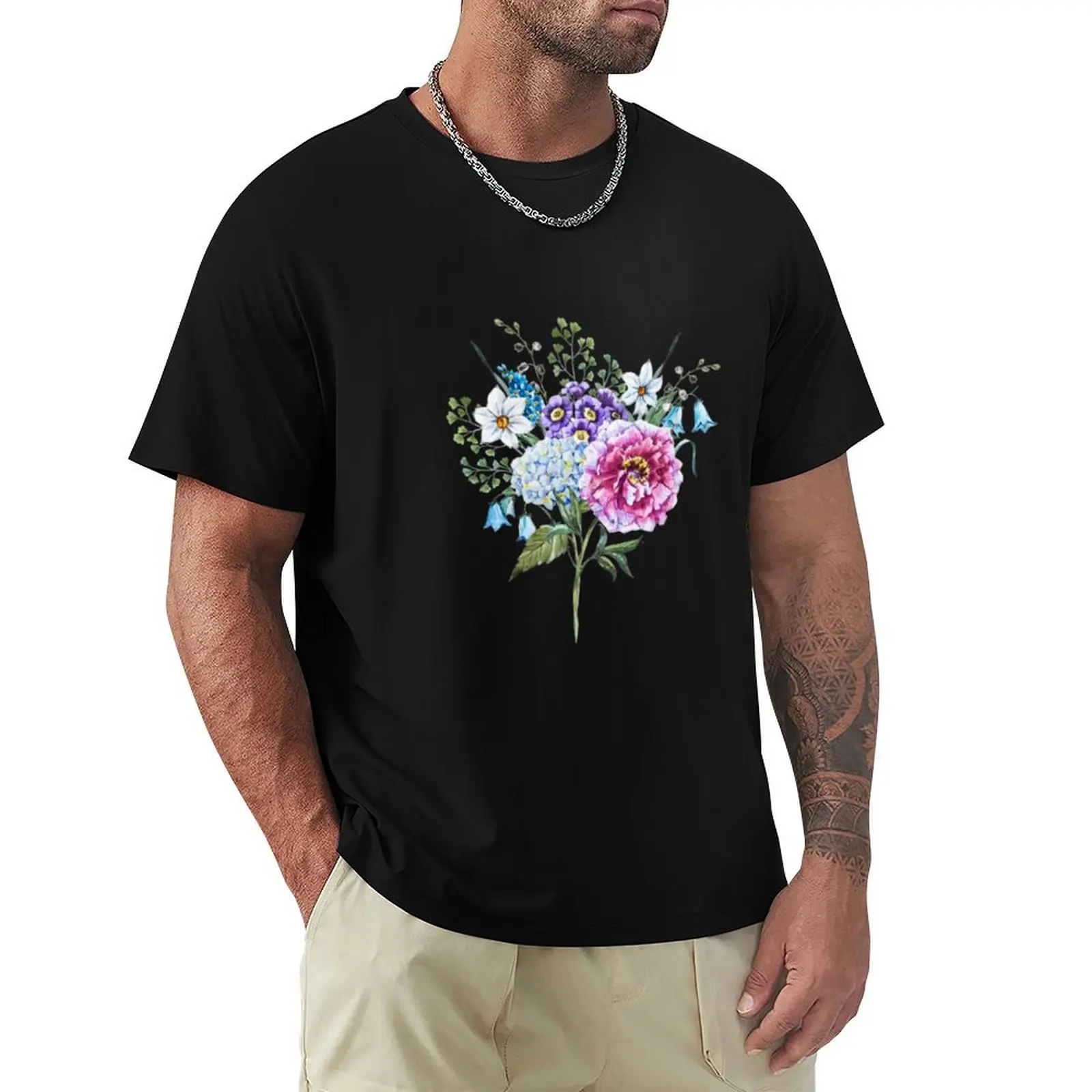 Flower Bouquet Mix T-Shirt Holiday Lightweight T-Shirt