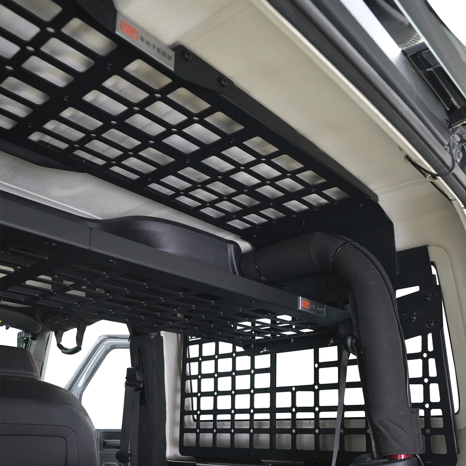 CGZ لسيارة جيب رانجلر JK 2dr 2007-2017 لوحة مولي رف خلفي لصندوق السيارة لوحة السقف رفوف Debri منظمو البضائع 1 مجموعة