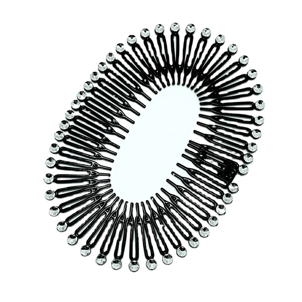 Moda feminina plástico estiramento diamante faixa de cabelo flexível pente de cabelo ondulado argola de cabelo rosto lavagem não-silp espiral banda cocar