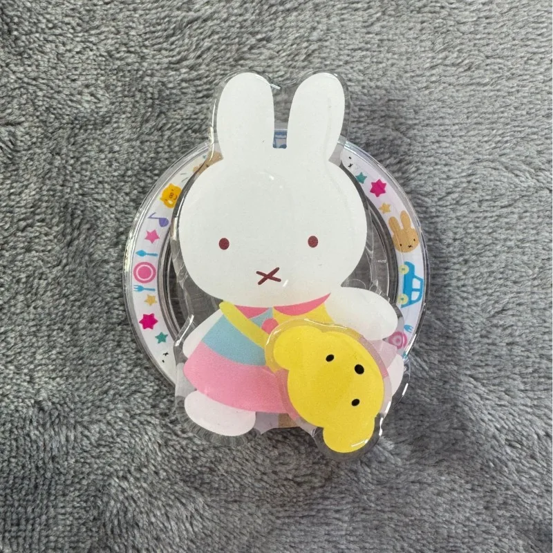 Cute Miffy Rabbit Rotating MagSafe Magnetic Lazy Holder with Airbag Telescopic Design Portable Foldable Phone Stand Trendy Gifts
