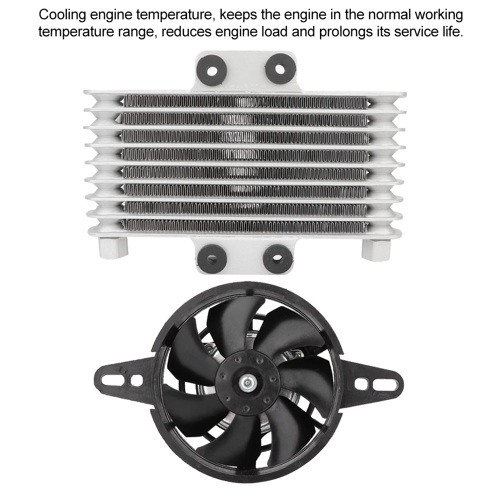 Motorcycle Oil Cooler Universal Upgrade Aluminum Motorcycle Engine Oil Cooling Fan Water Cooler Radiator Universal Oil Cooler