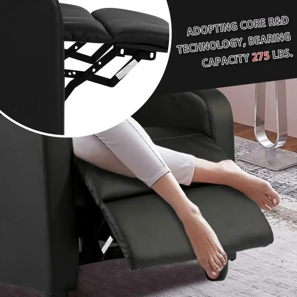 Massage Reading Chair Winback Single Sofa Home Theater Seating Modern Reclining Easy Lounge with PU Leather Padded Seat Backrest