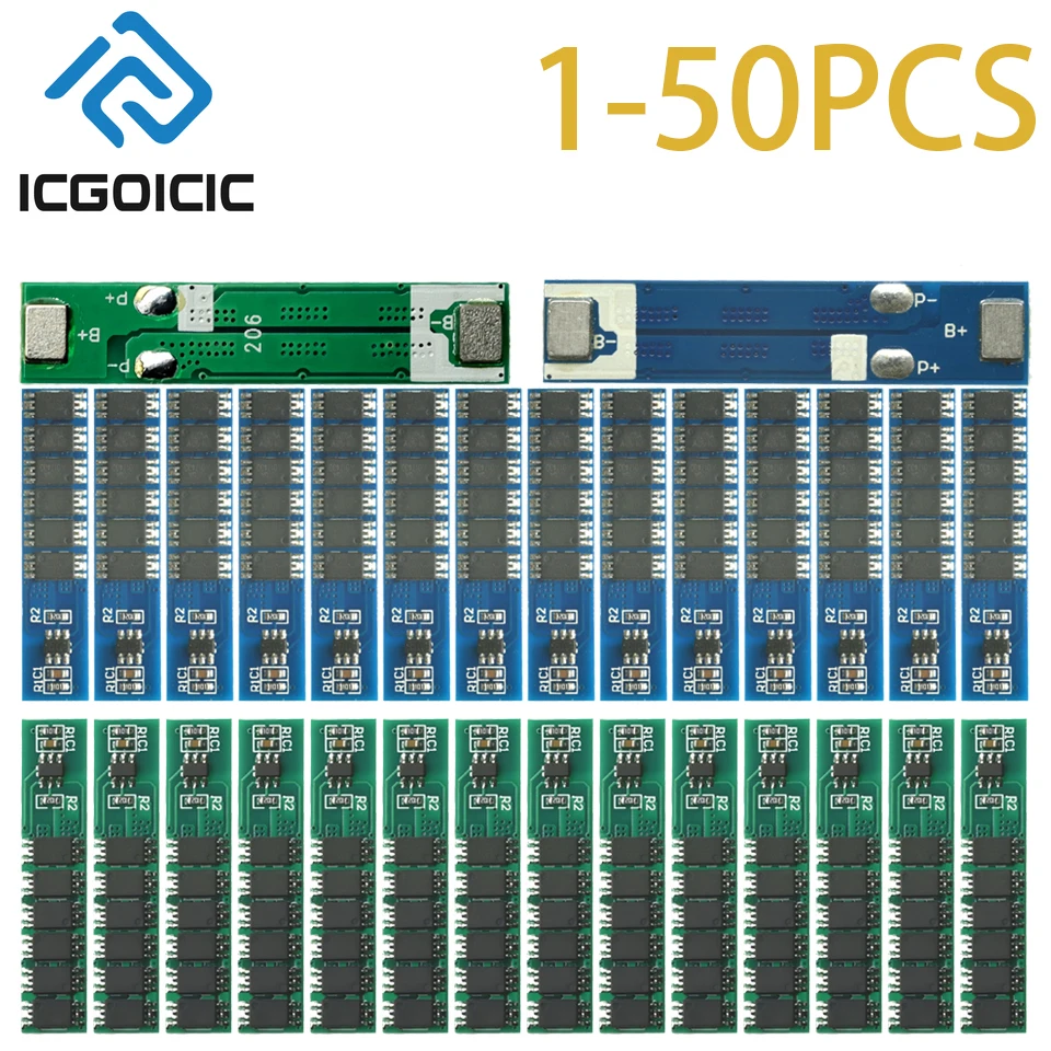 1–50 Stück 1S 12 A Batterieschutzplatine für 18650 – LiFePO4 (3,2 V) oder Li-Ion (3,7 V) Optionen, 6-MOS BMS