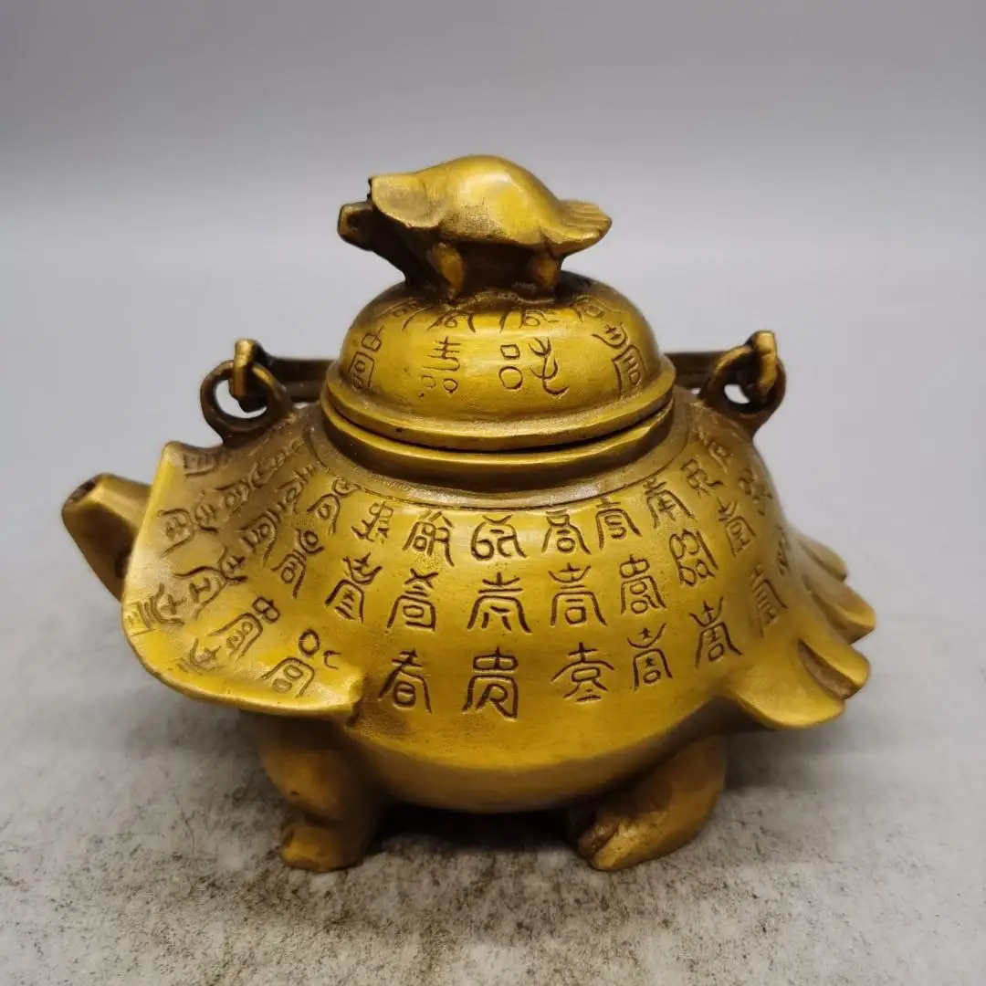 Retro Longevity dragon turtle Teapot Ornament Decoration Tea Pet Figurines Desk Decor Accessories