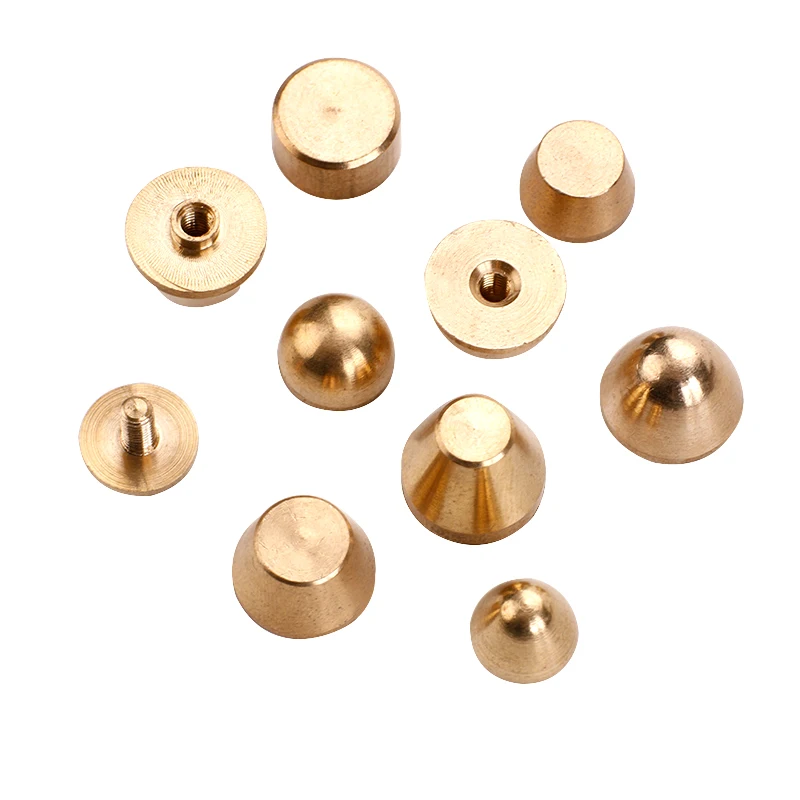 Brass Circular Arc Bucket-Shaped DIY Spike Foot Nail Decorative Buckle Bag Part Handmade Leather Craft Button Screw