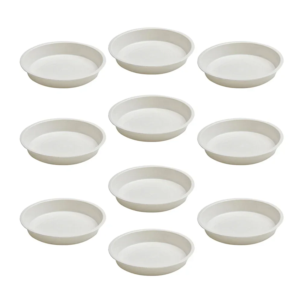 10 Round PP Saucers For Small To Medium Flower Pots Indoor Outdoor Plant Care Accessories Balcony Living Room Office Use