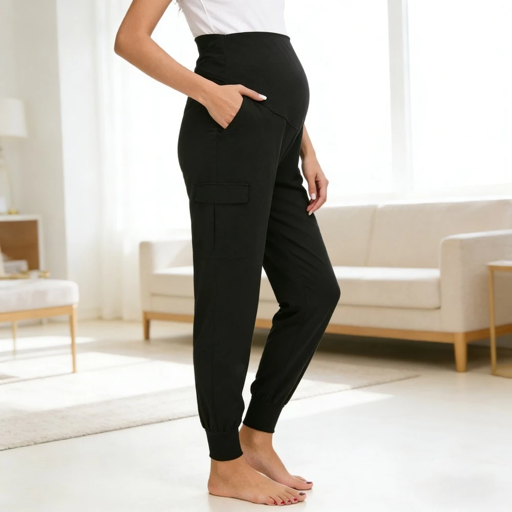 

European and American Style High-waisted Belly Support Trousers, Designer Feeling Pregnant Women Fashion Casual Pants