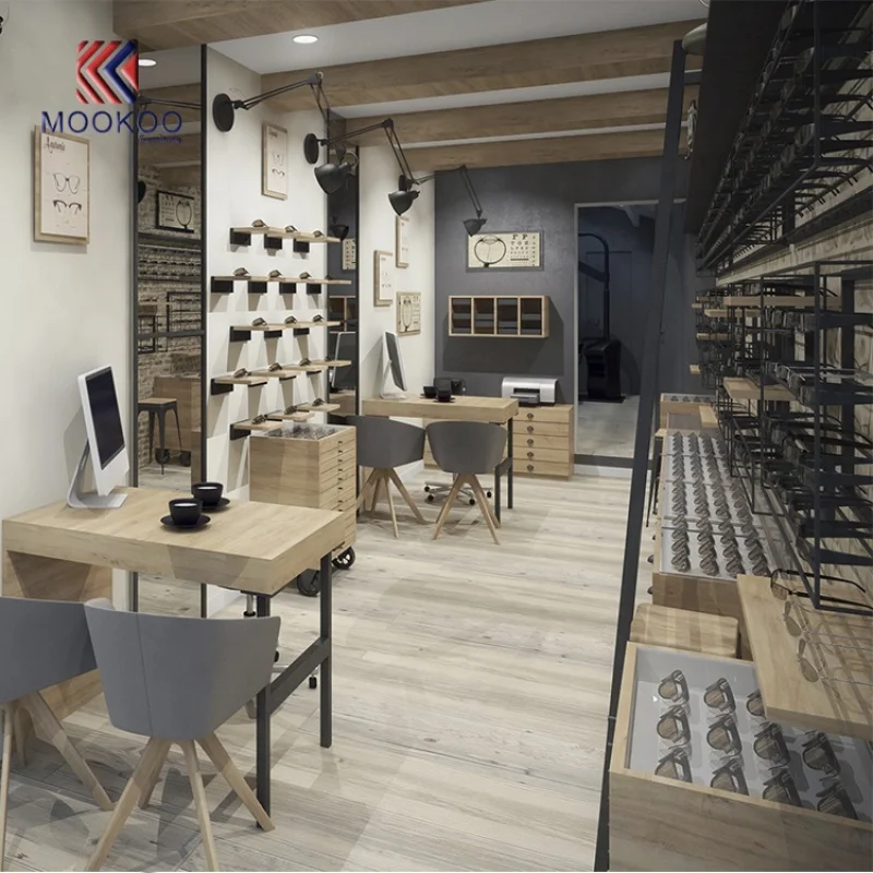 personalizzato. Negozio di occhiali da sole vintage Vetrina in legno Vetrina per chiosco interno Vetrina Espositori