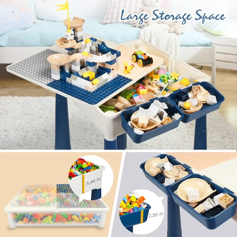 Conjunto de mesa e cadeiras GobiDex para crianças, sala de aula pré-escolar, must haves, atividade múltipla, tudo em um, Marble Run, 100 peças