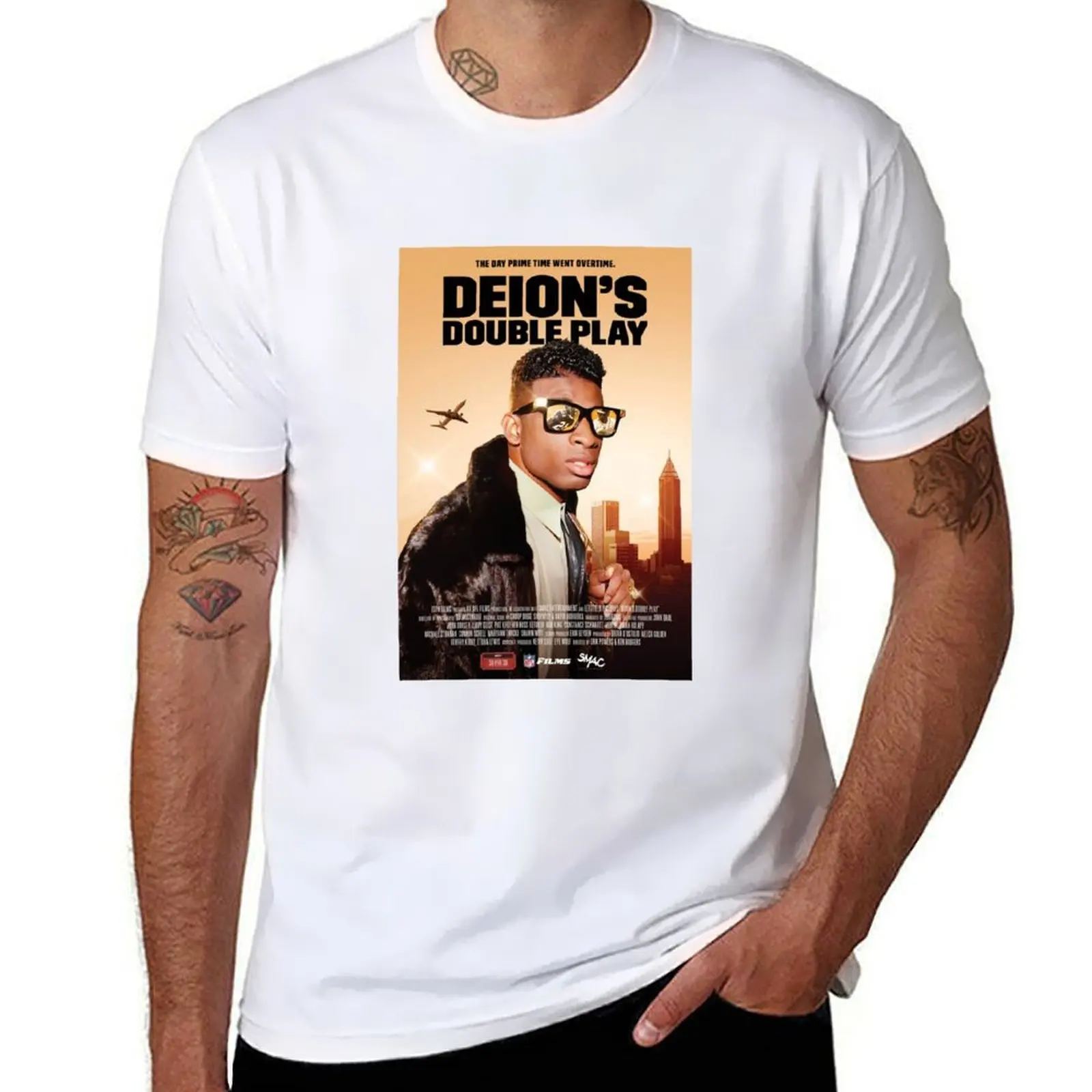 

Deion Sanders Double Plays T-Shirt anime t shirts for man man t shirt cotton high quality T-Shirt