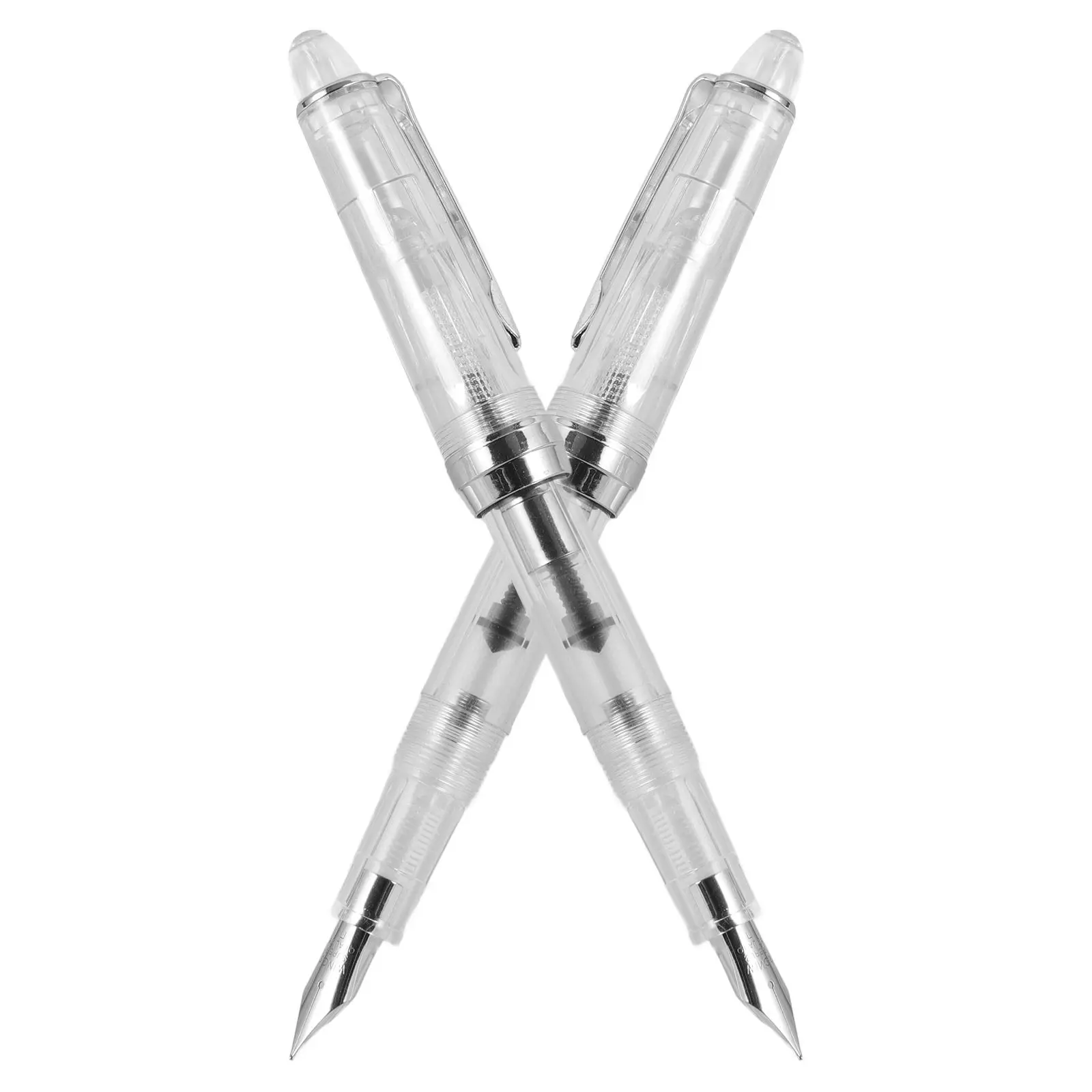 

2Pcs Piston Fill Fountain Pen Smooth Writing Calligraphy Fountain Pen for Artists Students Office School Business Gift Portable