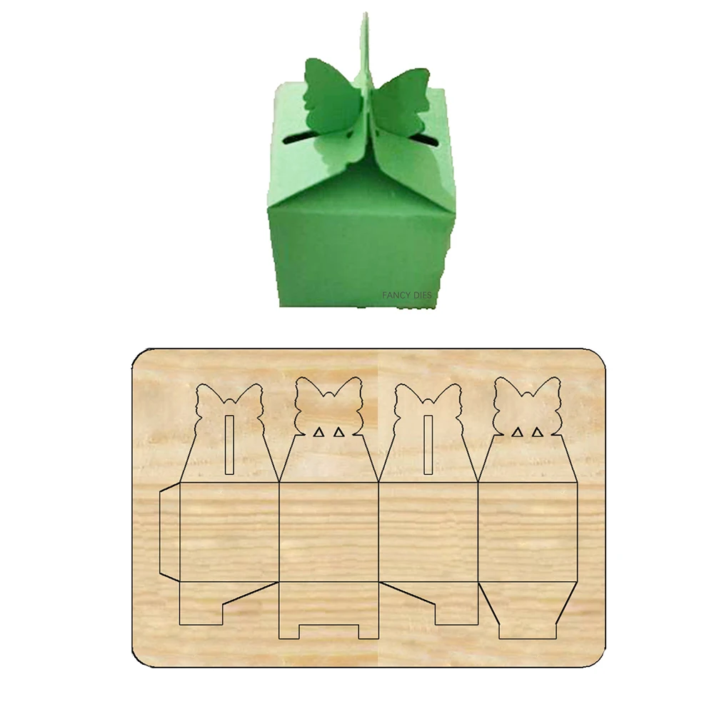 

2022 New Butterfly Box Cutting Dies Wooden Knife Die Compatible With Most Manual Die Cut Cutters