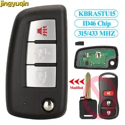 Jingyuqin Remote Key Alarm 315/433MHZ ID46 KBRASTU15 For Nissan Pulsar Frontier X-trail Teana Sunny Murano Tiiida Modified Fob