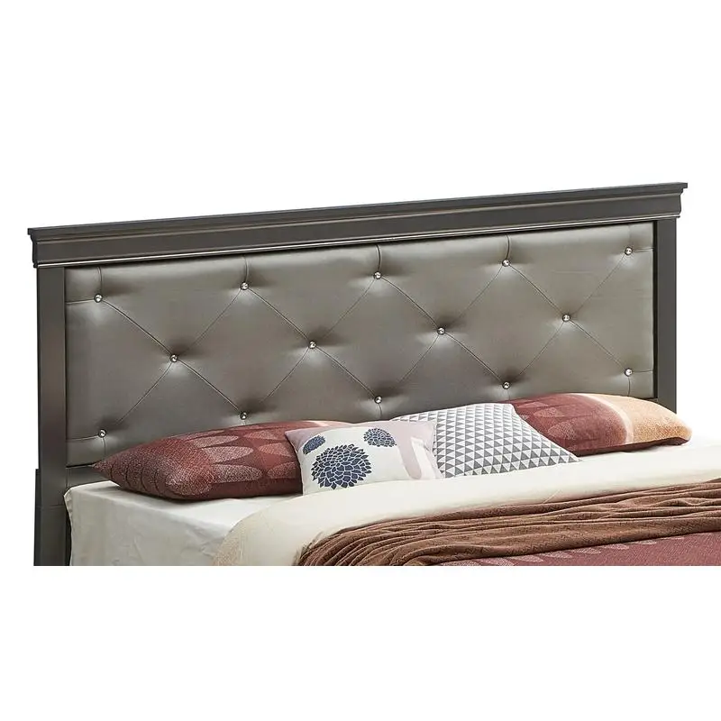 Transitional Full Bed Metallic Black with Stylish Design and Comfort Features