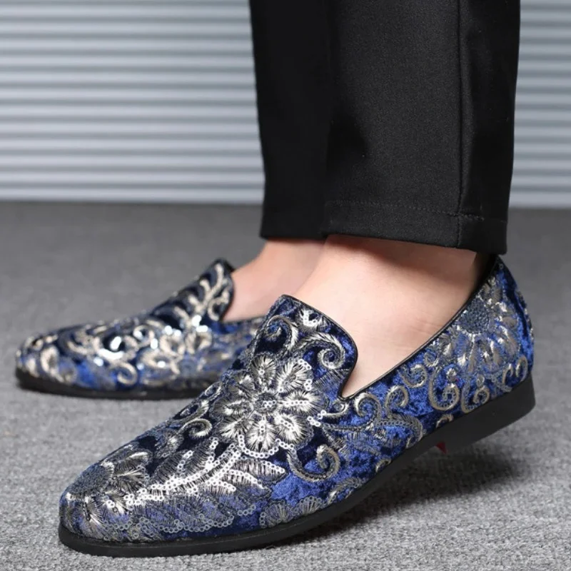 Men Loafers Italian Brand Wedding Shoes Fashion Party Shoes for Men Oxford New Designer Men's Dress Shoes Luxury Embroidery