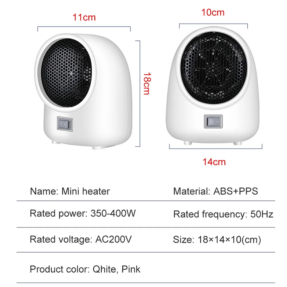 Mini calentador eléctrico para el hogar, dispositivo de calefacción rápida 3S de 2 velocidades, ventilador caliente de 400 V/220V, protección contra