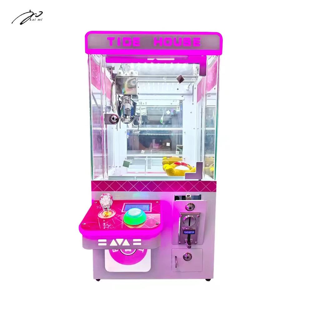 Venta al por mayor de fábrica, máquina de juego Arcade de dulces pequeña que funciona con monedas, Mini juguete de peluche barato, garra de grúa de regalo con aceptador de facturas para niños