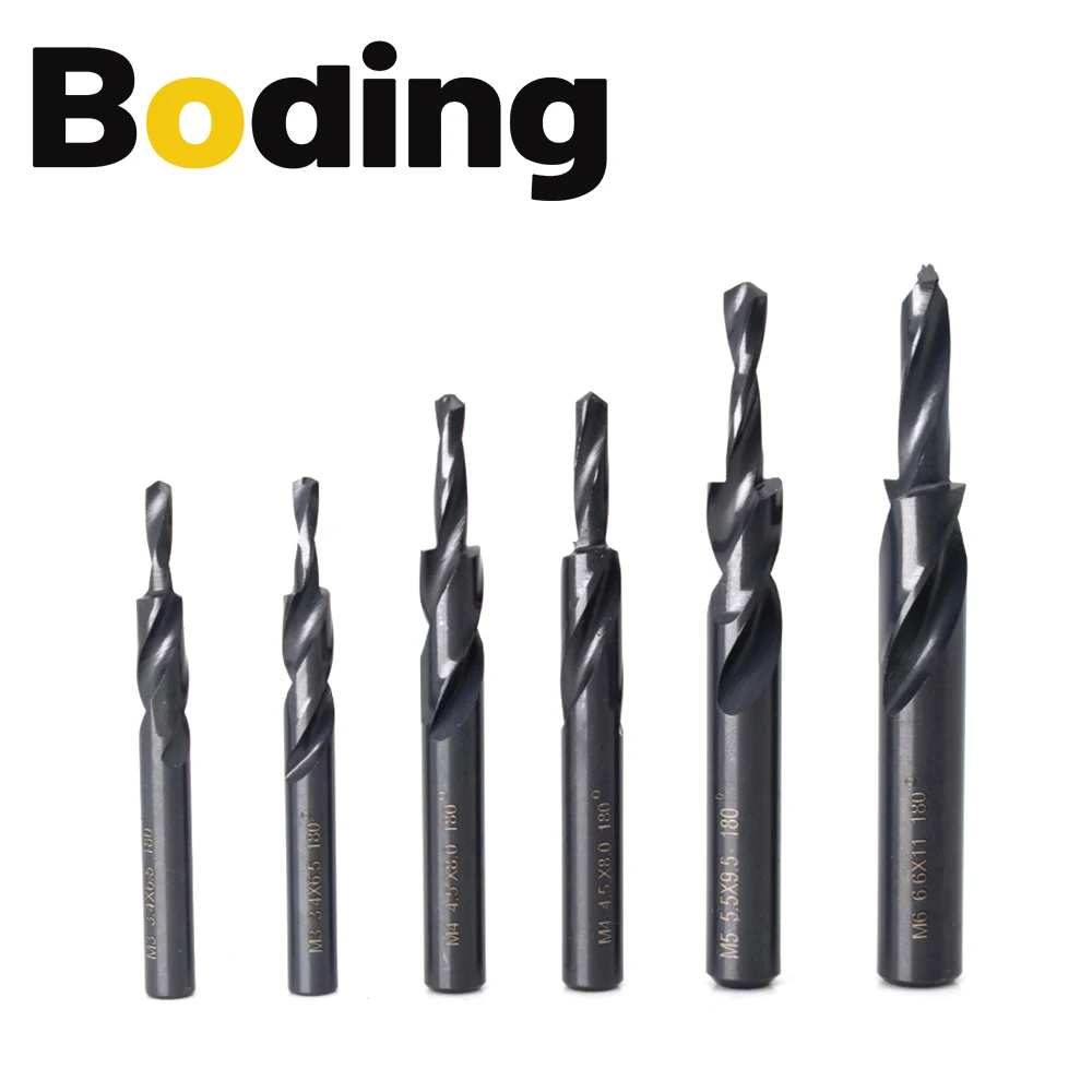 90 180 Degree Straight Shank Step Drill Two-Stage Straight Shank Twist Drill Conutersunk Drill Sub-Step Drill M3 M4 M5 M6 M8 M10