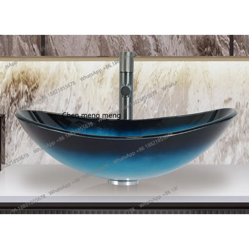 Bathroom washbasin tempered glass counter basin toilet, glass