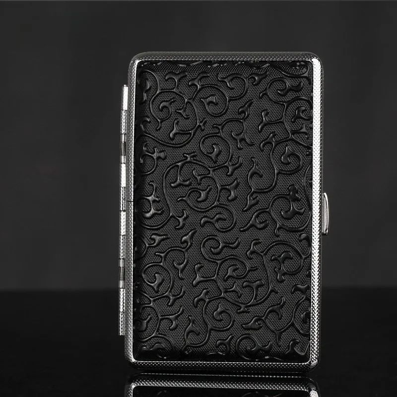 

Unique Retro PU Leather Cigarette Case Portable Pocket Cigar Pack 20 Thin Cigarette Boxes or 14 Standard Cigarettes