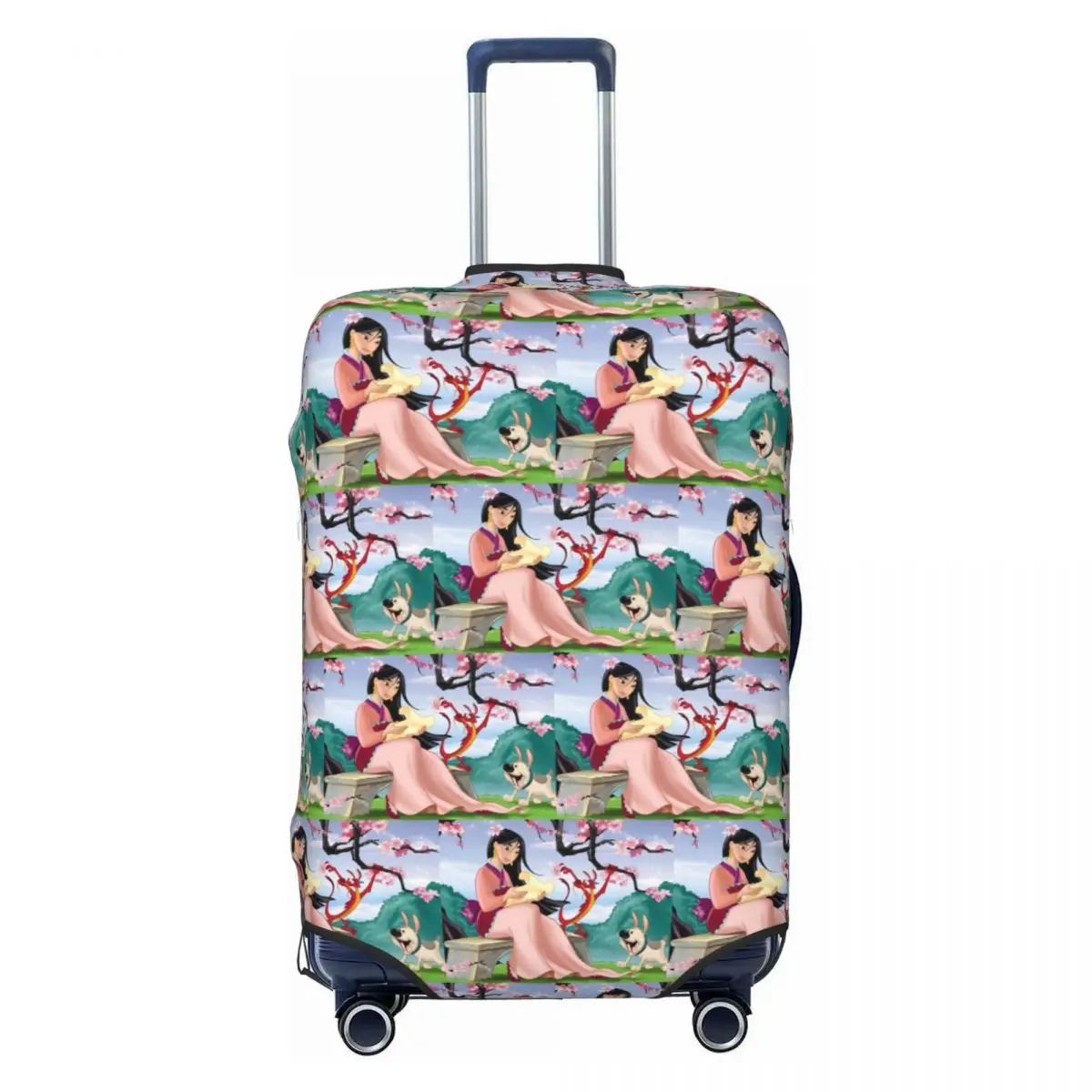 

Custom Funny M-Mulanes Mangas Luggage Cover Protector Washable Cartoon Travel Suitcase Covers