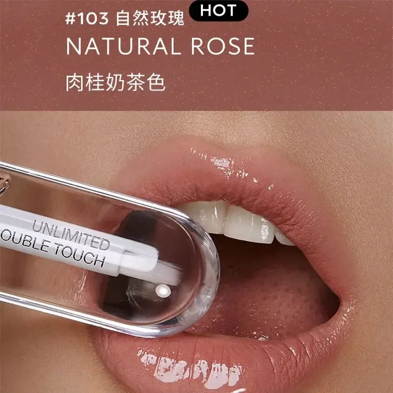 KIKO Double-ended Lip Glaze Long-lasting Non-stick Cups Water Light Liquid Lipstick Lip Gloss Natural Nude Lip Makeup Beauty