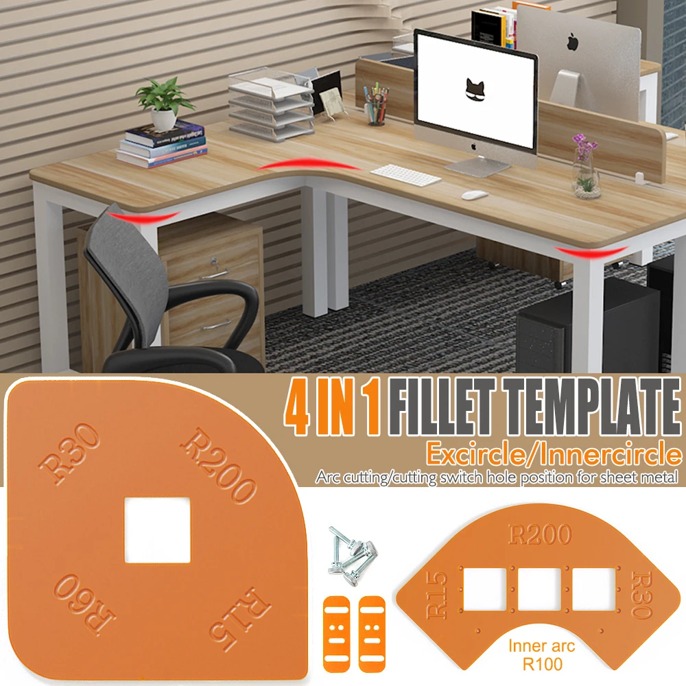 

Woodworking Router Corner Radius Templates Jig R200 R60 R30 R15 R100 Arc Angle Corner Template Woodworking Tool