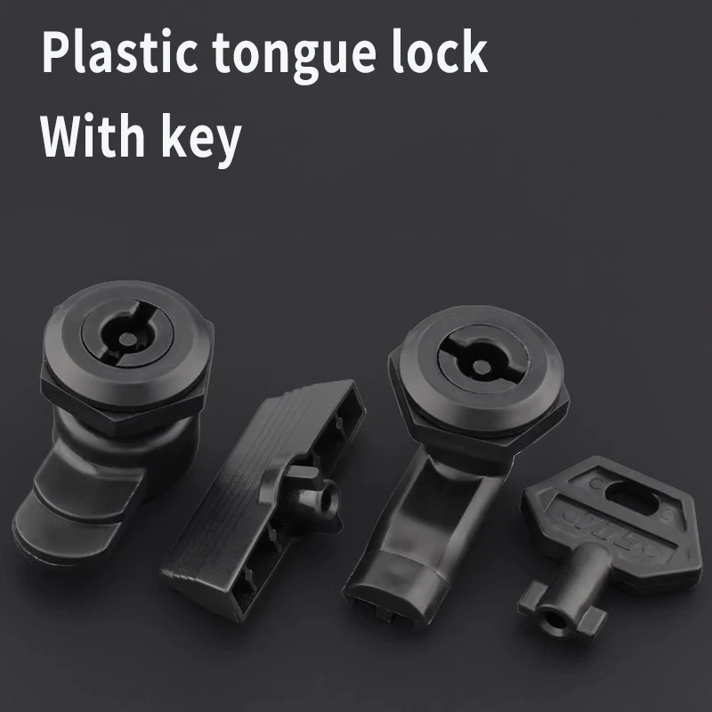 Foundation lock AB black plastic round lock Foundation box plastic tongue lock meter box iron envelope box small lock