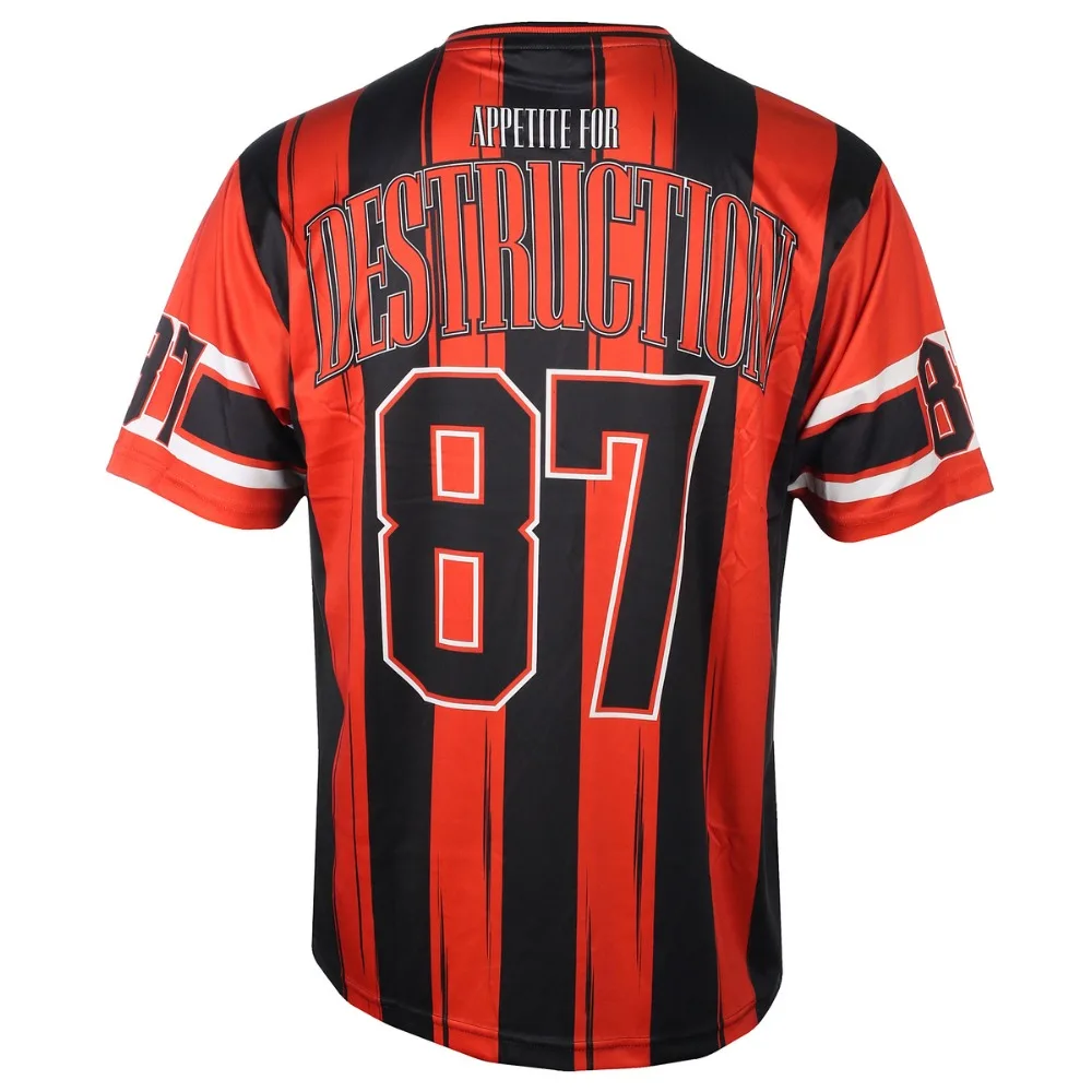 Soccer Jersey Guns NRoses Appetite for Destruction 3D FULL Printed Apparel Rock Band Merch Streetwear Unisex O-neck Short Sleeve