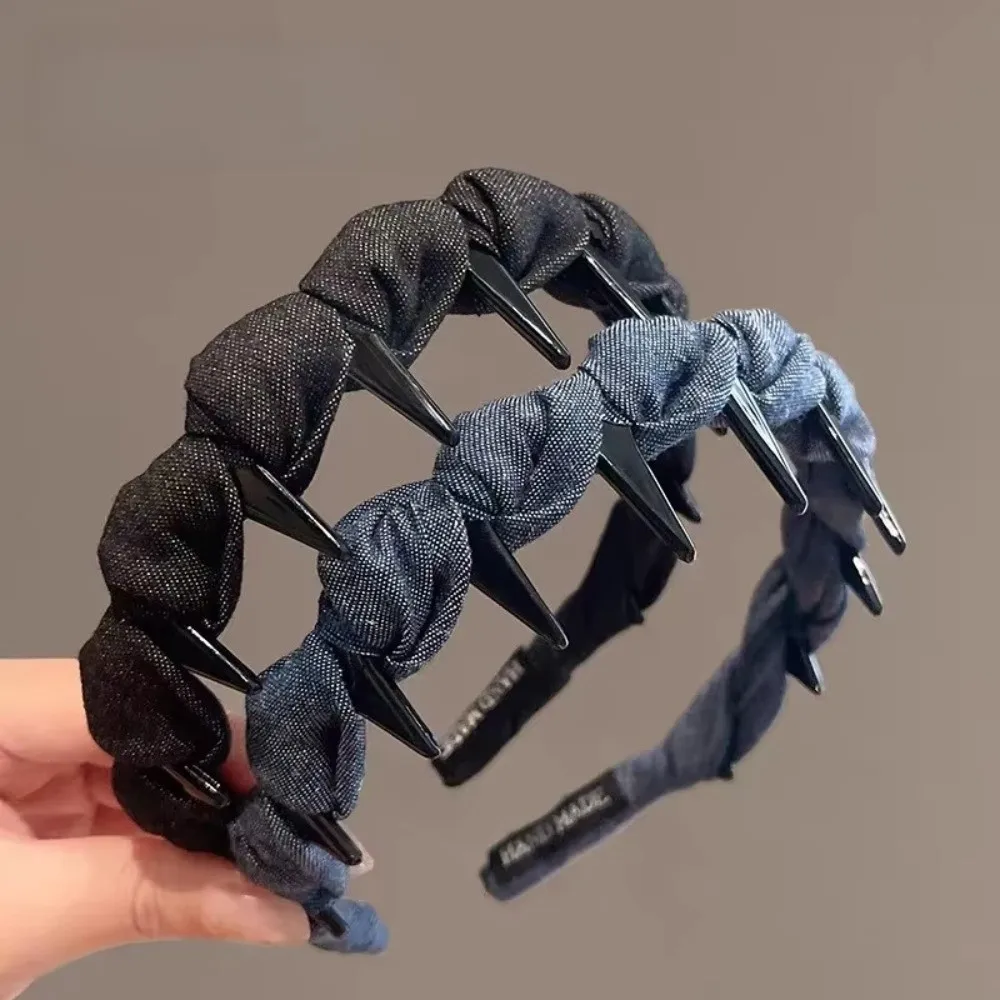 

Fashion Lace Mesh Hairband Pleated U Shape Hair Comb Non-slip Toothed High Cranium Headband Hair Accessories